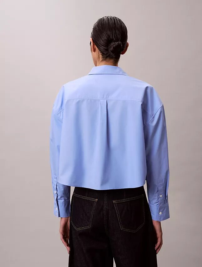 Camicia corta in popeline a quadretti Camicia corta in popeline a quadretti