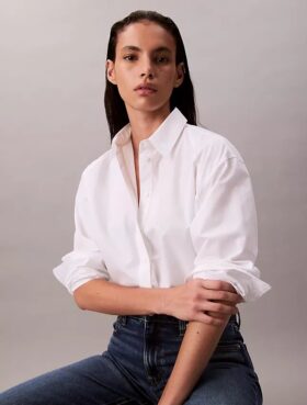 Camicia corta squadrata con bottoni