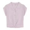 Camicia da bambina con bottoni e nodo Camicia da bambina con bottoni e nodo