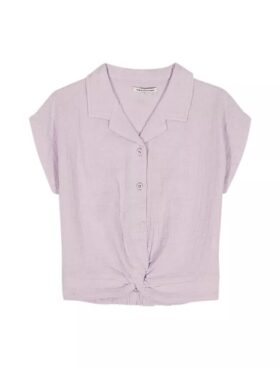 Camicia da bambina con bottoni e nodo