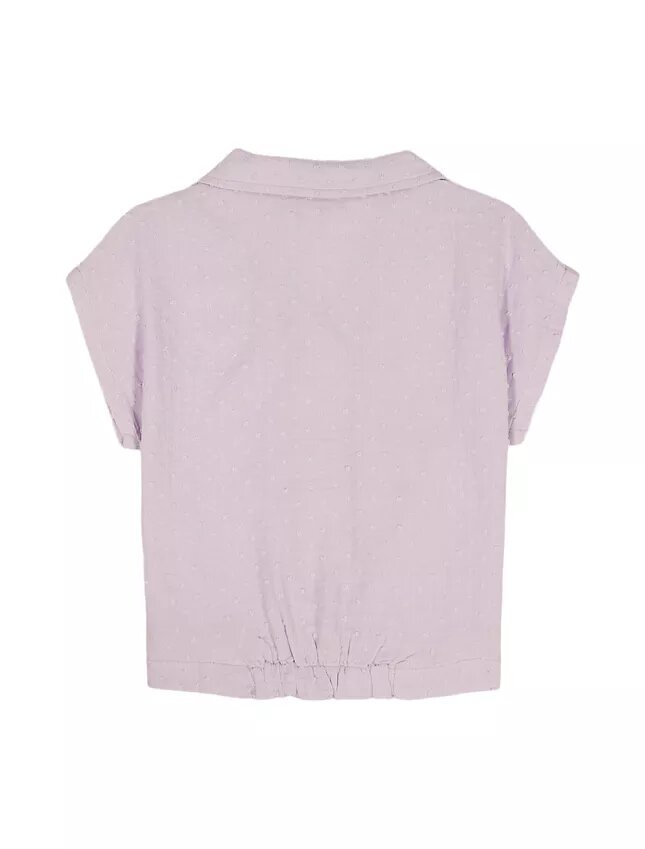 Camicia da bambina con bottoni e nodo Camicia da bambina con bottoni e nodo