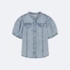 Camicia da bambina in Denim con bottoni Camicia da bambina in Denim con bottoni