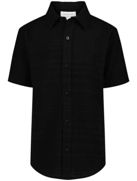 Camicia da bambino con righe testurizzate e bottoni