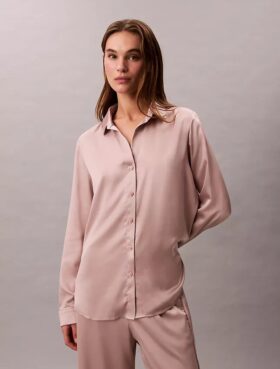 Camicia da notte con finitura satinata