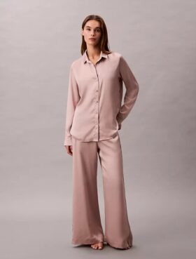 Camicia da notte con finitura satinata