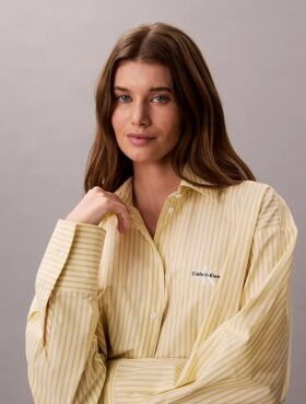 Camicia da notte corta in popeline di cotone