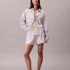 Camicia da notte in popeline di cotone con bottoni e vestibilità comoda Camicia da notte in popeline di cotone con bottoni e vestibilità comoda
