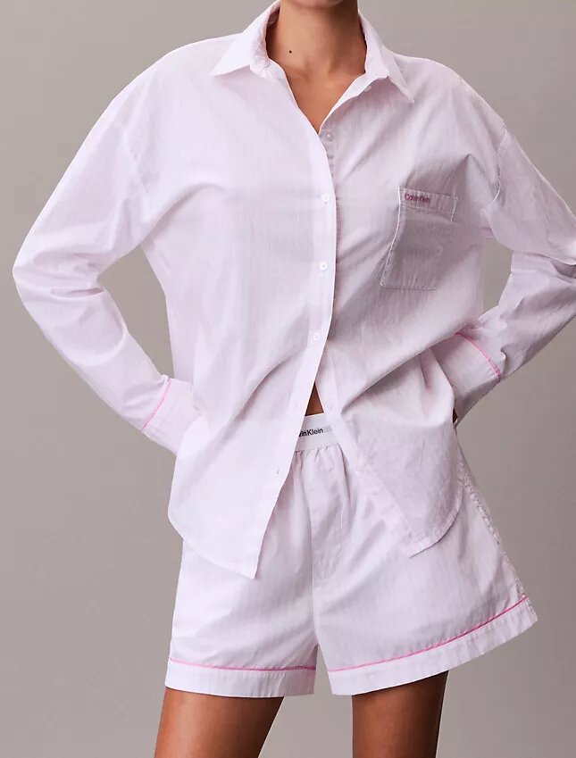 Camicia da notte in popeline di cotone per San Valentino Camicia da notte in popeline di cotone per San Valentino