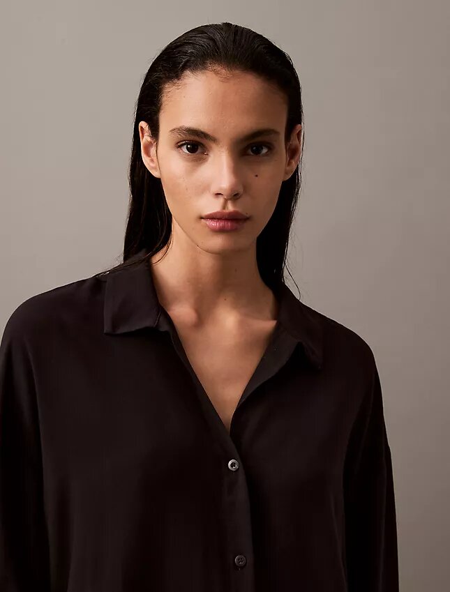 Camicia da notte in viscosa con bottoni Camicia da notte in viscosa con bottoni