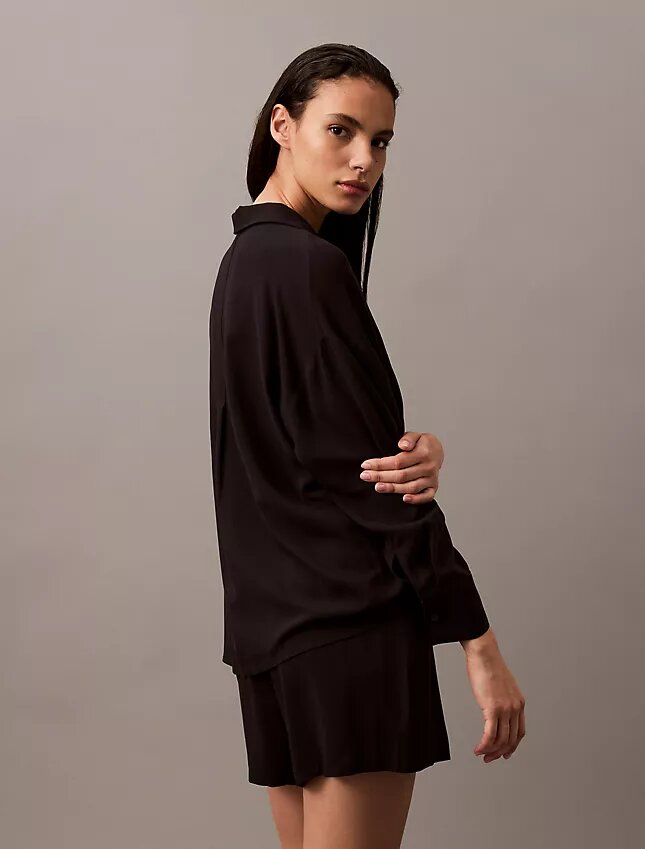 Camicia da notte in viscosa con bottoni Camicia da notte in viscosa con bottoni