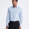 Camicia elegante slim fit in cotone a spina di pesce Camicia elegante slim fit in cotone a spina di pesce