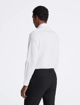 Camicia elegante slim fit in cotone a spina di pesce Camicia elegante slim fit in cotone a spina di pesce