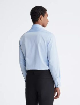 Camicia elegante slim fit in cotone a spina di pesce Camicia elegante slim fit in cotone a spina di pesce