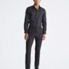 Camicia elegante slim fit in cotone a spina di pesce Camicia elegante slim fit in cotone a spina di pesce
