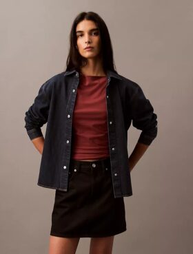 Camicia in Denim dal taglio morbido con bottoni