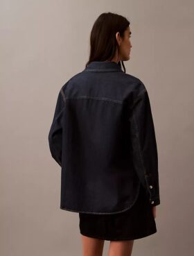 Camicia in Denim dal taglio morbido con bottoni