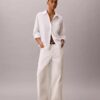 Camicia in popeline di cotone con logo jacquard Camicia in popeline di cotone con logo jacquard
