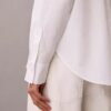 Camicia in popeline di cotone con logo jacquard Camicia in popeline di cotone con logo jacquard