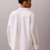 Camicia in popeline di cotone con logo jacquard Camicia in popeline di cotone con logo jacquard