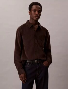 Camicia in velluto a coste dal taglio morbido con colletto button-down
