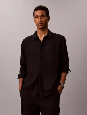 Camicia oversize in misto lino