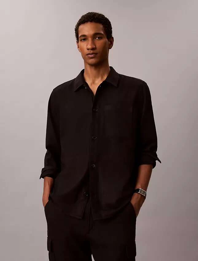 Camicia oversize in misto lino Camicia oversize in misto lino