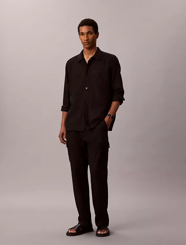 Camicia oversize in misto lino Camicia oversize in misto lino