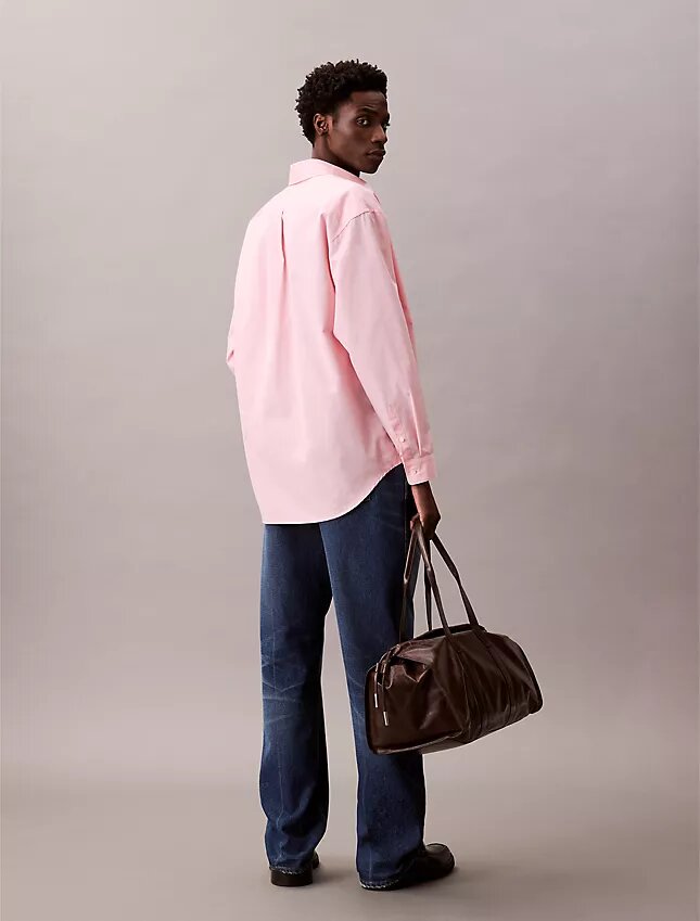 Camicia oversize in popeline di cotone con bottoni Camicia oversize in popeline di cotone con bottoni