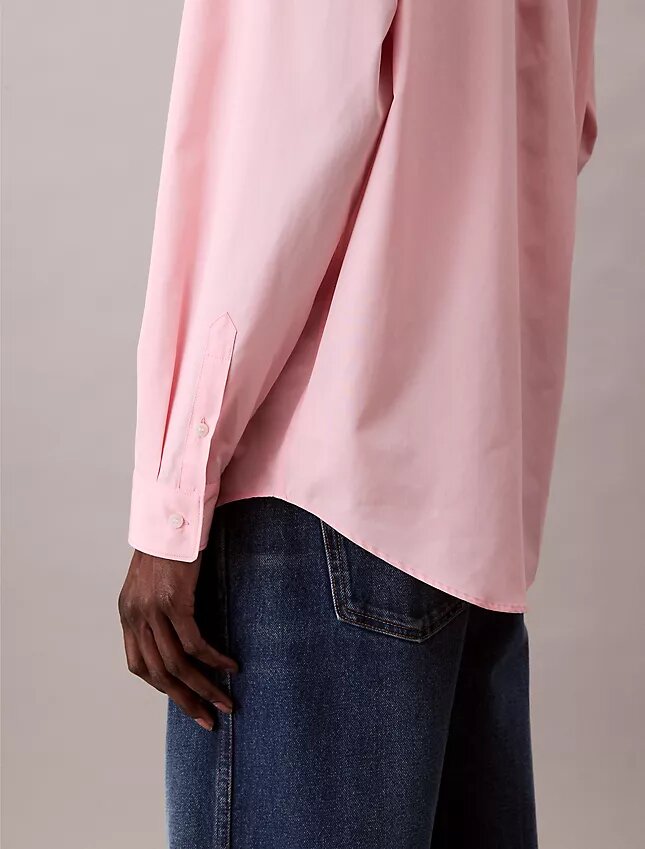 Camicia oversize in popeline di cotone con bottoni Camicia oversize in popeline di cotone con bottoni
