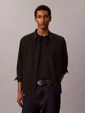 Camicia oversize in twill lavato Camicia oversize in twill lavato