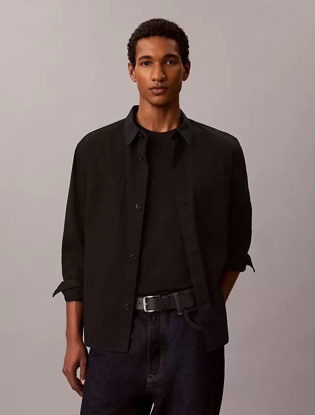 Camicia oversize in twill lavato Camicia oversize in twill lavato