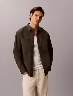 Camicia oversize in twill lavato Camicia oversize in twill lavato