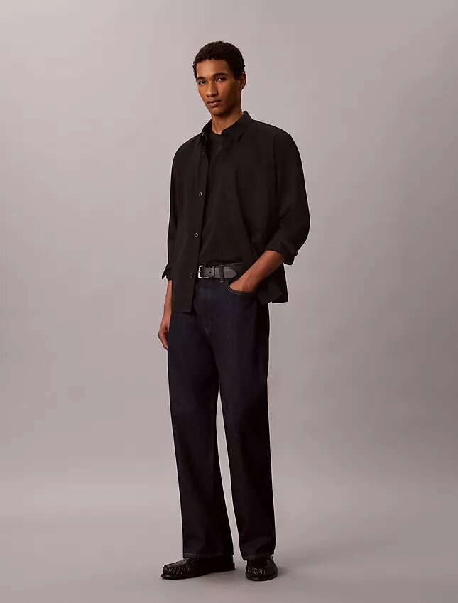 Camicia oversize in twill lavato Camicia oversize in twill lavato