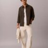 Camicia oversize in twill lavato