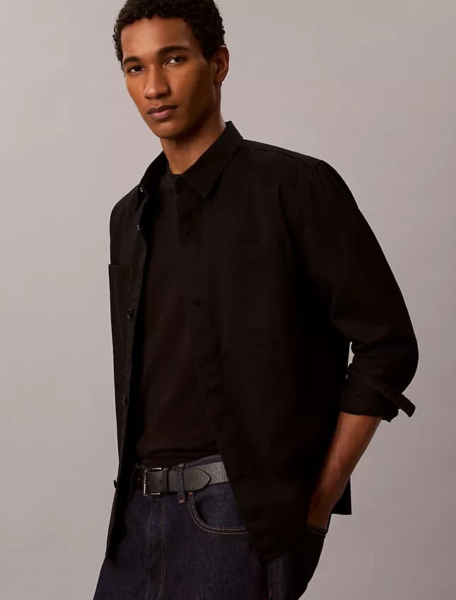 Camicia oversize in twill lavato Camicia oversize in twill lavato