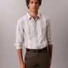 Camicia slim elasticizzata Supima a righe tinte in filo Camicia slim elasticizzata Supima a righe tinte in filo