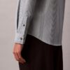 Camicia slim elasticizzata Supima a righe tinte in filo