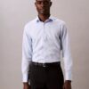 Camicia slim fit a bottoni in tinta unita color acciaio Camicia slim fit a bottoni in tinta unita color acciaio