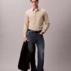 Camicia slim fit elasticizzata a righe con bottoni