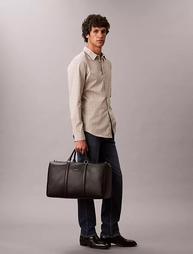 Camicia slim in cotone Cotton Stretch a quadri con bottoni Camicia slim in cotone Cotton Stretch a quadri con bottoni