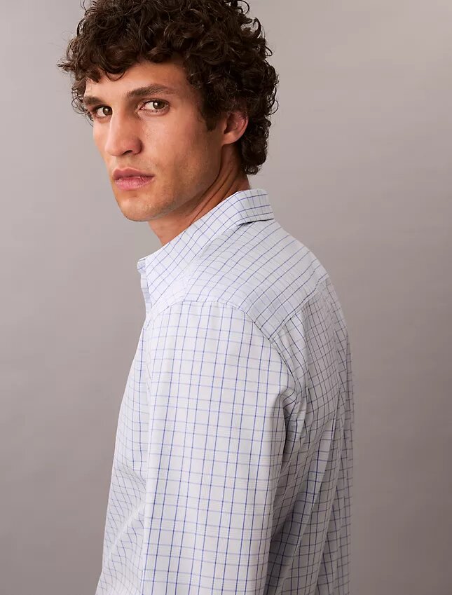 Camicia slim in cotone Cotton Stretch a quadri con bottoni Camicia slim in cotone Cotton Stretch a quadri con bottoni