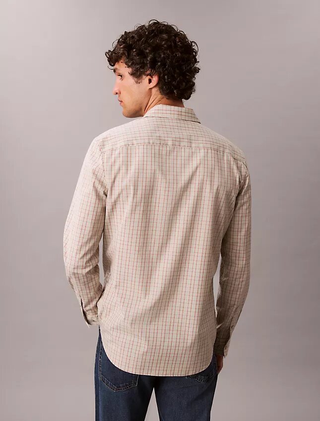 Camicia slim in cotone Cotton Stretch a quadri con bottoni Camicia slim in cotone Cotton Stretch a quadri con bottoni