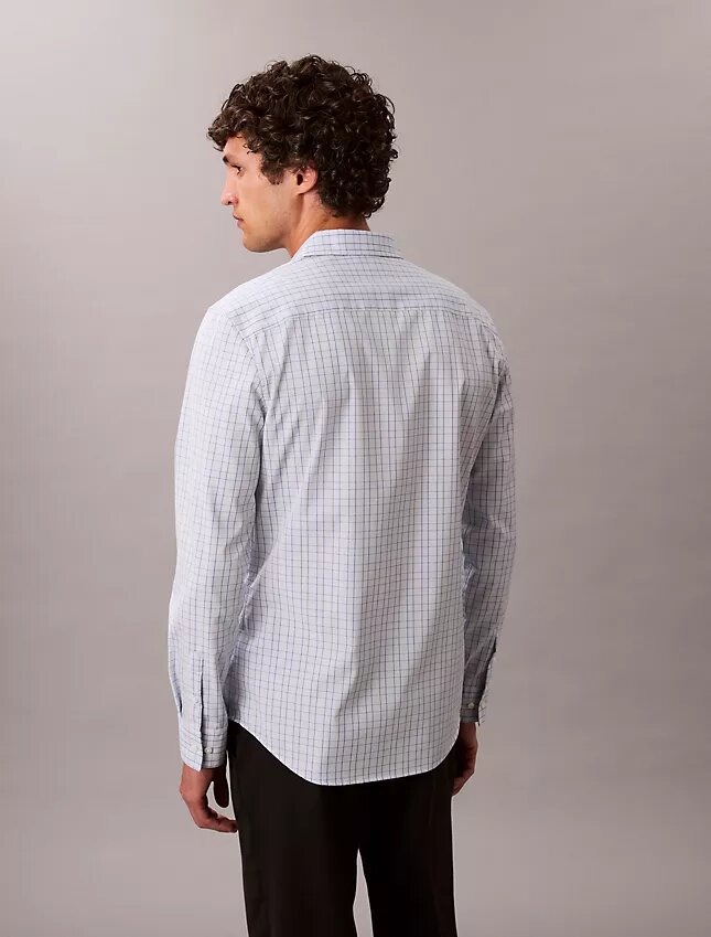Camicia slim in cotone Cotton Stretch a quadri con bottoni Camicia slim in cotone Cotton Stretch a quadri con bottoni