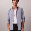 Camicia slim in cotone elasticizzato a righe con colletto button-down Camicia slim in cotone elasticizzato a righe con colletto button-down