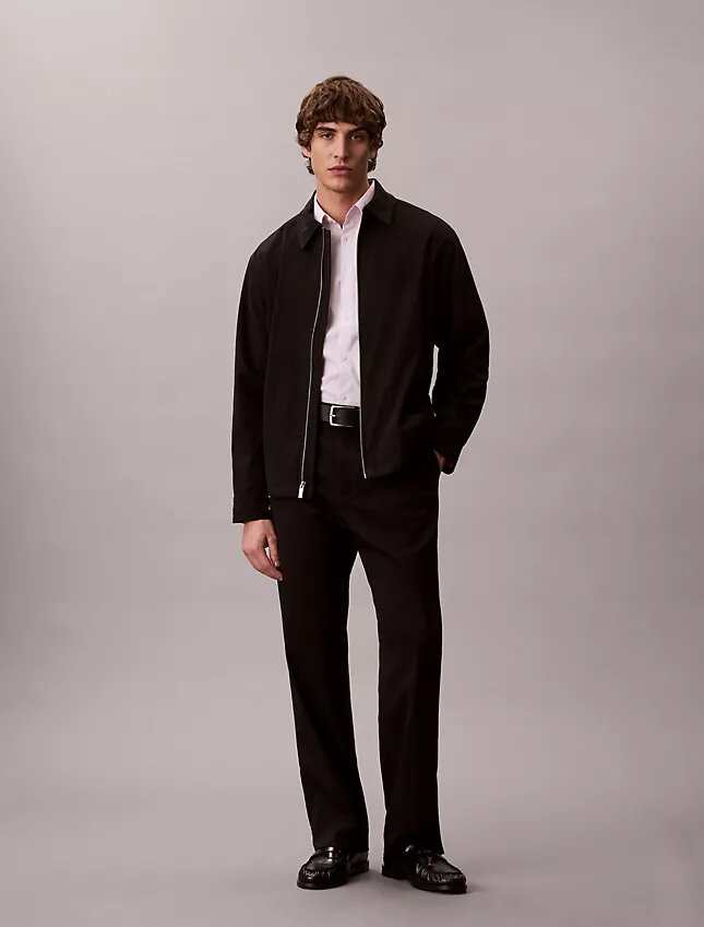 Camicia slim in cotone elasticizzato a righe con colletto button-down Camicia slim in cotone elasticizzato a righe con colletto button-down