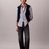 Camicia slim in cotone elasticizzato a righe con colletto button-down Camicia slim in cotone elasticizzato a righe con colletto button-down