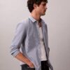 Camicia slim in cotone elasticizzato a righe con colletto button-down Camicia slim in cotone elasticizzato a righe con colletto button-down