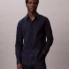 Camicia slim in cotone elasticizzato con colletto button-down Camicia slim in cotone elasticizzato con colletto button-down