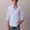 Camicia slim in cotone elasticizzato con colletto button-down