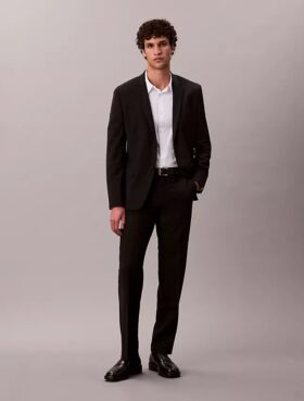 Camicia slim in cotone elasticizzato con colletto button-down